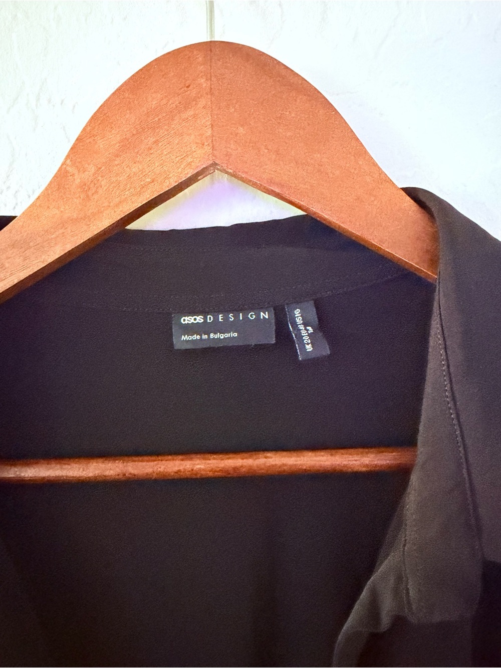 ASOS DESIGN Black‎ Ruched Button Front Collared Top Size US 16 - Picture 3 of 6